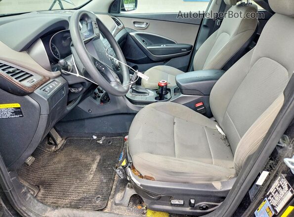 5XYZUDLB7HG400966 2017 HYUNDAI SANTA Black წინა სალონის ხედი