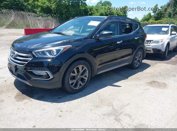 5XYZWDLA0JG505565 2018 HYUNDAI SANTA FE SPORT Black წინა მარცხენა ხედი სამი მეოთხედიდან
