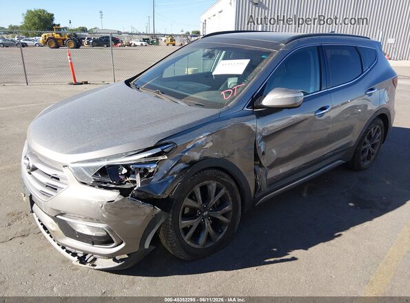 5XYZWDLA1JG529664 2018 HYUNDAI SANTA FE SPORT Серебряный Передняя левая четверть