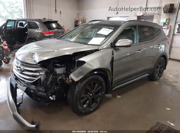 5XYZWDLA2HG437831 2017 HYUNDAI SANTA FE SPORT Gray წინა მარცხენა ხედი სამი მეოთხედიდან