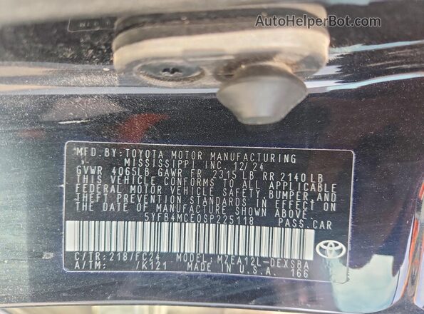 5YFB4MCE0SP225118 2025 TOYOTA COROLLA Black 