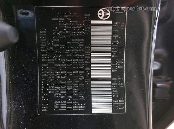 5YFB4MDE1PP046060 2023 TOYOTA COROLLA Black 