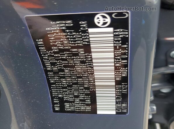 5YFB4MDE1SP337442 2025 TOYOTA COROLLA Gray VIN sticker view