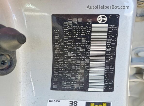 5YFB4MDE4SP256953 2025 TOYOTA COROLLA Silver 
