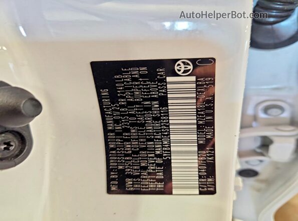 5YFB4MDE4SP268116 2025 TOYOTA COROLLA White 