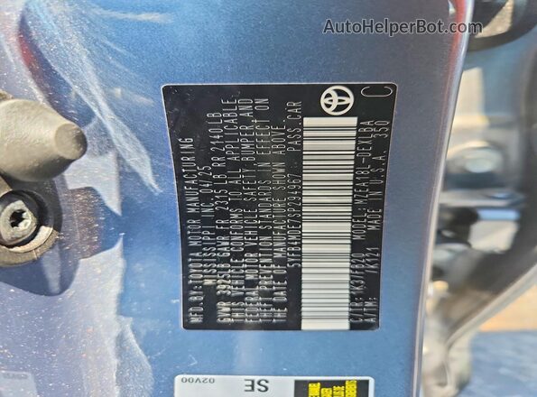5YFB4MDE7SP294967 2025 TOYOTA COROLLA Blue Widok naklejki z numerem VIN