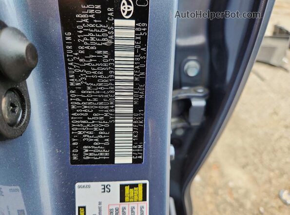 5YFB4MDE8RP199733 2024 TOYOTA COROLLA Blue ძრავის განყოფილების ხედი