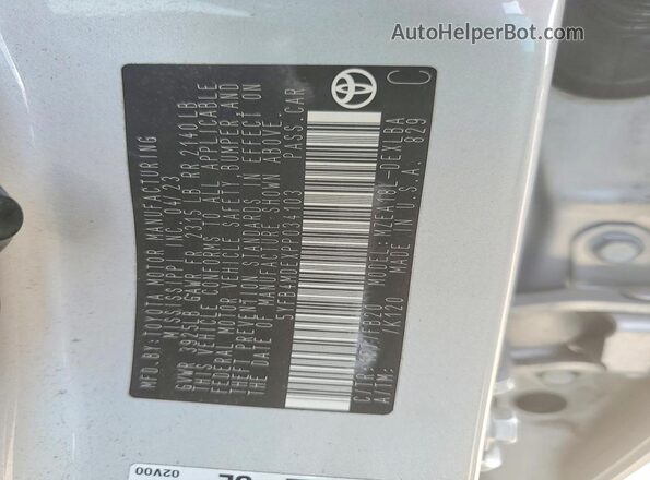 5YFB4MDEXPP034103 2023 TOYOTA COROLLA Silver 