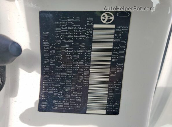 5YFB4MDEXPP073760 2023 TOYOTA COROLLA White 