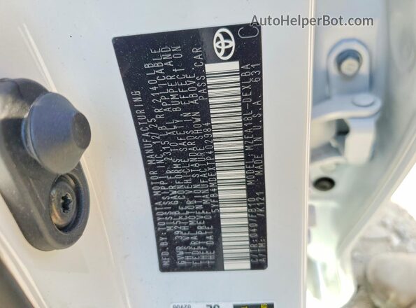5YFB4MDEXTP402984 2026 TOYOTA COROLLA White Շարժիչի բաժամունքի տեսք