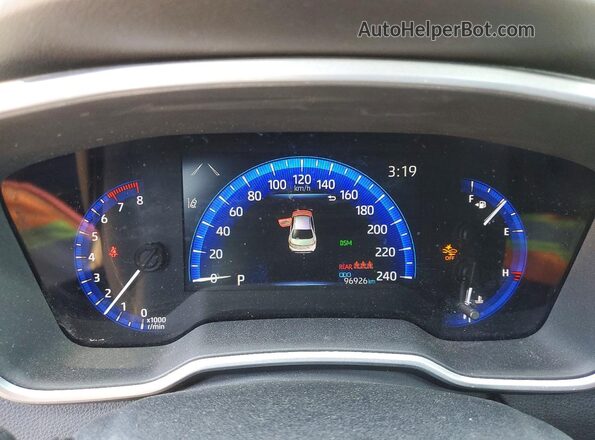 5YFB4RBE8LP016838 2020 TOYOTA COROLLA Blue Instrument cluster view
