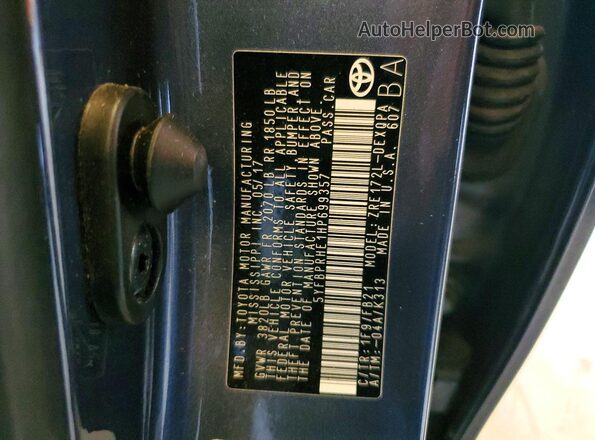 5YFBPRHE1HP699357 2017 TOYOTA COROLLA Синий Вид подкапотного пространства