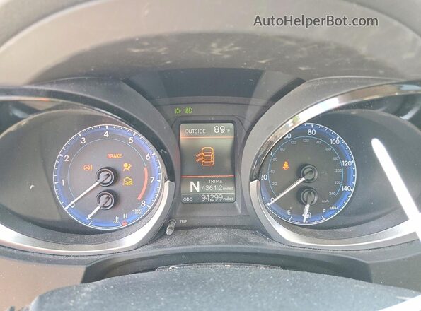 5YFBURHE9GP374852 2016 TOYOTA COROLLA Red Вид щитка приладів
