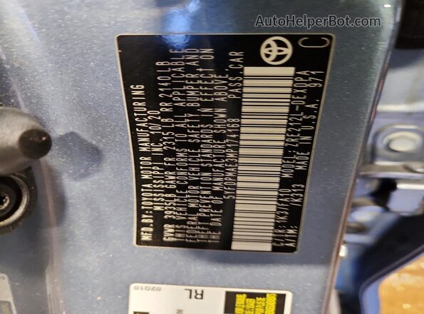 5YFDPMAE3MP174168 2021 TOYOTA COROLLA Gray VIN კოდის სტიკერის ხედი