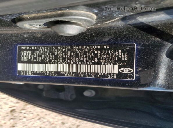 5YFEPMAE0MP169899 2021 TOYOTA COROLLA Black 