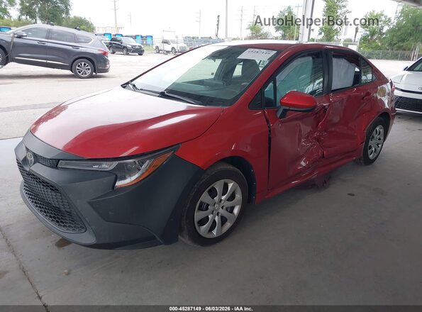 5YFEPMAE0MP215019 2021 TOYOTA COROLLA Red Առջևի ձախ երեք քառորդ տեսարան