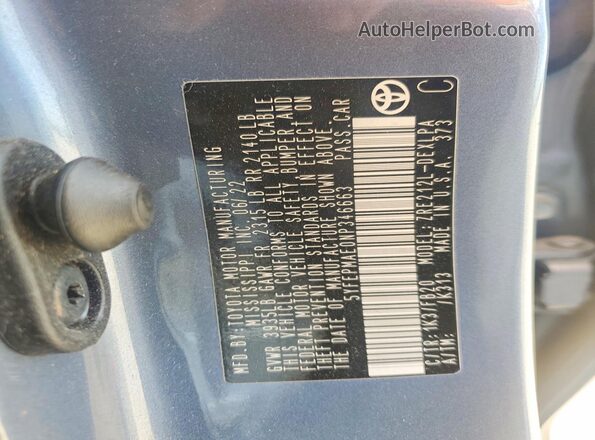 5YFEPMAE0NP346663 2022 TOYOTA COROLLA Blue Вид підкапотного простору