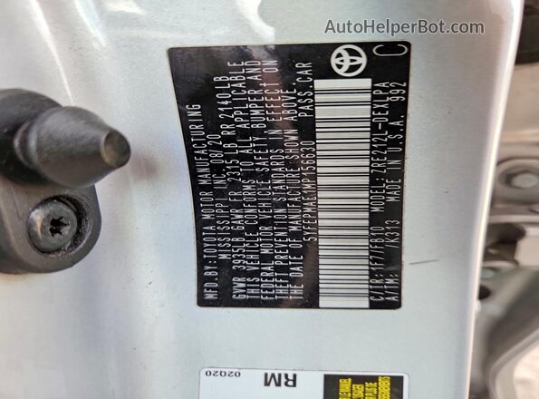 5YFEPMAE1MP156630 2021 TOYOTA COROLLA Silver Вид підкапотного простору