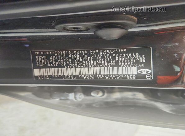 5YFEPMAE1NP322114 2022 TOYOTA COROLLA Black 