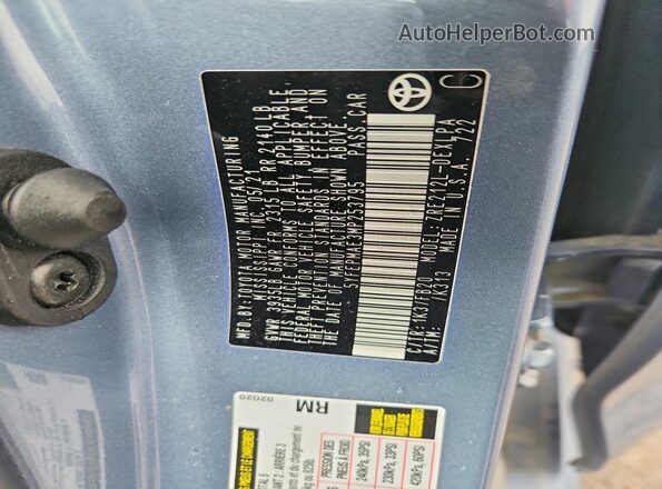 5YFEPMAE3MP253795 2021 TOYOTA COROLLA Blue ძრავის განყოფილების ხედი