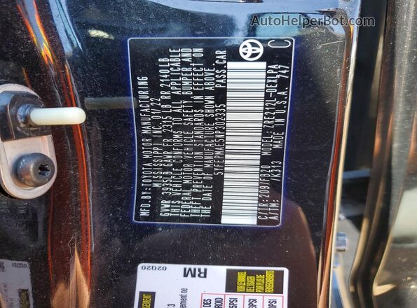 5YFEPMAE5NP302335 2022 TOYOTA COROLLA Black Շարժիչի բաժամունքի տեսք
