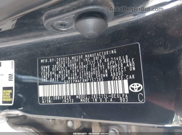 5YFEPMAE8MP157385 2021 TOYOTA COROLLA Black Շարժիչի բաժամունքի տեսք