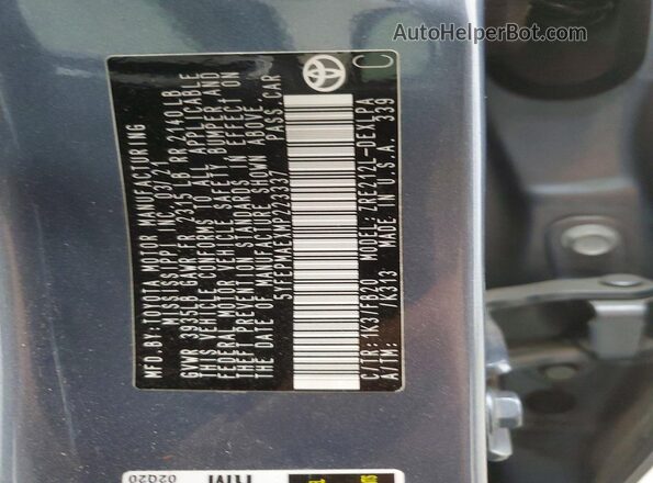 5YFEPMAEXMP223337 2021 TOYOTA COROLLA Gray 