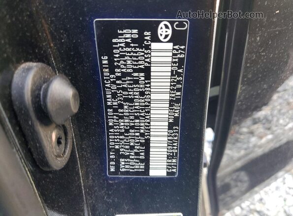 5YFEPRAE1LP069841 2020 TOYOTA COROLLA Black 