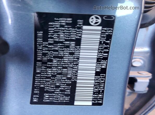 5YFEPRAE1LP108654 2020 TOYOTA COROLLA Silver ძრავის განყოფილების ხედი