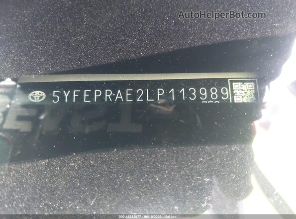 5YFEPRAE2LP113989 2020 TOYOTA COROLLA Gray Вид підкапотного простору