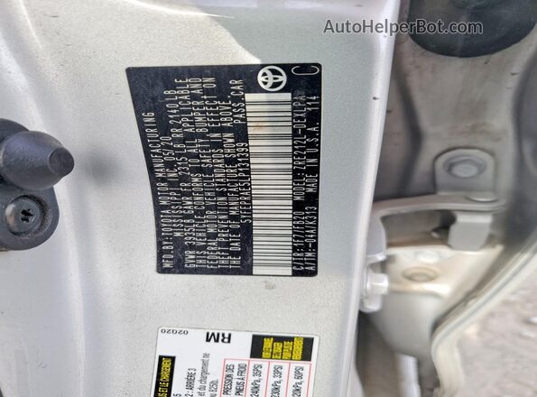 5YFEPRAE5LP131399 2020 TOYOTA COROLLA Silver 