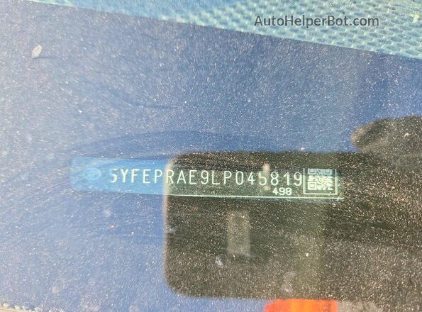 5YFEPRAE9LP045819 2020 TOYOTA COROLLA Blue ძრავის განყოფილების ხედი