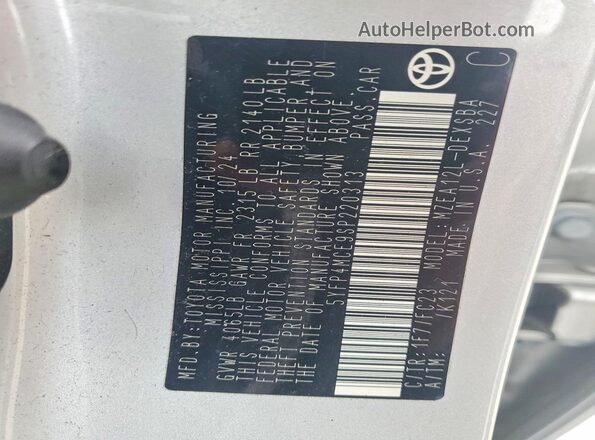 5YFP4MCE9SP220313 2025 TOYOTA COROLLA Silver Vista del compartimento del motor