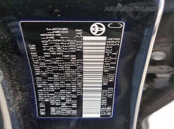 5YFS4MCE2NP128720 2022 TOYOTA COROLLA Black 