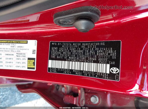 5YFS4MCE2PP161459 2023 TOYOTA COROLLA Красный Вид подкапотного пространства