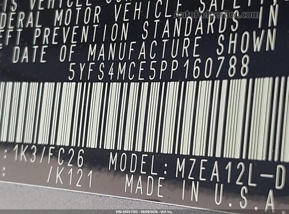5YFS4MCE5PP160788 2023 TOYOTA COROLLA Blue Engine compartment view