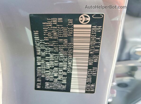 5YFS4MCE6NP097939 2022 TOYOTA COROLLA Gray 