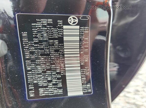 5YFS4MCE6PP158371 2023 TOYOTA COROLLA Black Engine compartment view