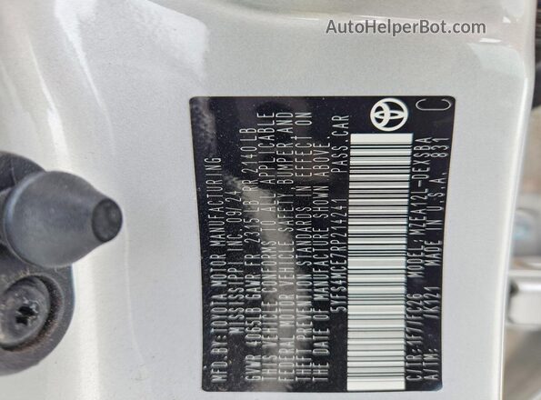 5YFS4MCE7RP214241 2024 TOYOTA COROLLA Серебряный Вид подкапотного пространства