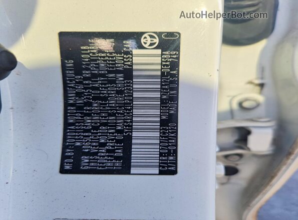 5YFS4RCE4LP012333 2020 TOYOTA COROLLA White 