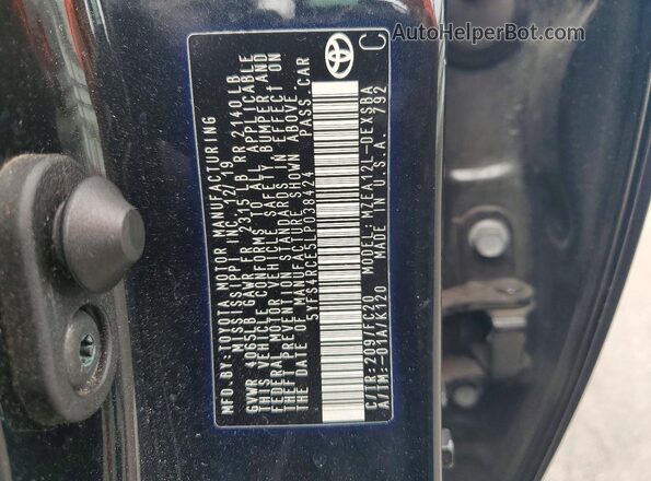 5YFS4RCE5LP038424 2020 TOYOTA COROLLA Black Շարժիչի բաժամունքի տեսք