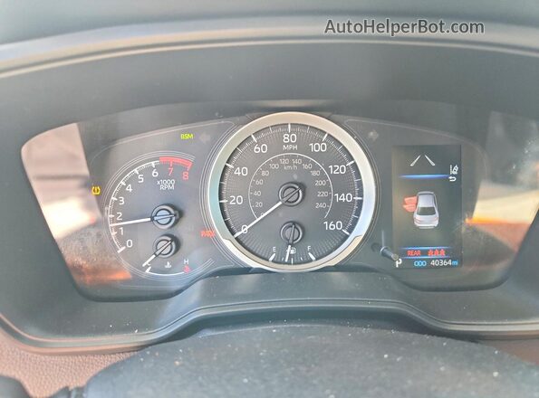 5YFVPMAE6NP385967 2022 TOYOTA COROLLA Silver ხელსაწყოთა პანელის ხედი