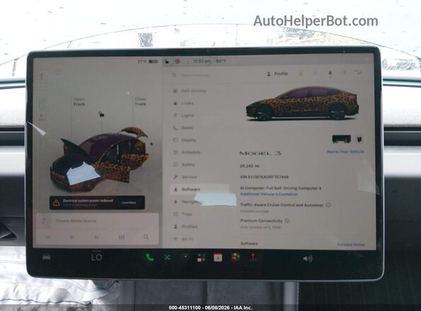 5YJ3E1EA0RF757498 2024 TESLA MODEL 3 Dark Blue Widok tylnych siedzeń