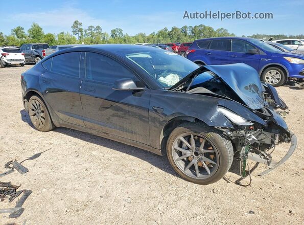 5YJ3E1EA2MF086036 2021 TESLA MODEL Черный Передняя правая четверть