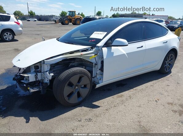 5YJ3E1EA2NF123751 2022 TESLA MODEL 3 Белый Передняя левая четверть