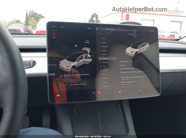 5YJ3E1EA2NF357954 2022 TESLA MODEL 3 White უკანა სავარძლების ხედი
