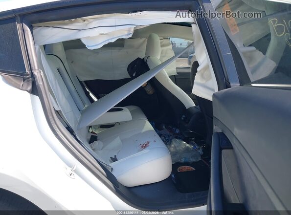 5YJ3E1EA2PF565898 2023 TESLA MODEL 3 White VIN კოდის სტიკერის ხედი