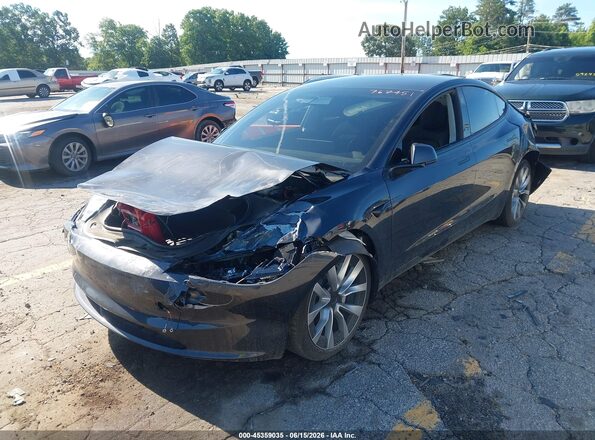 5YJ3E1EA2RF767451 2024 TESLA MODEL 3 Black Առջևի ձախ երեք քառորդ տեսարան