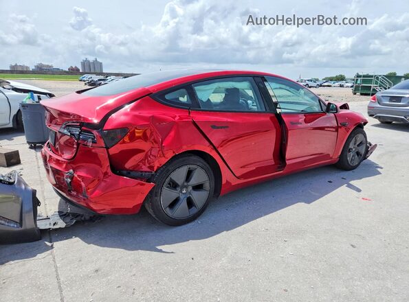 5YJ3E1EA3NF103170 2022 TESLA MODEL Red უკანა მარჯვენა