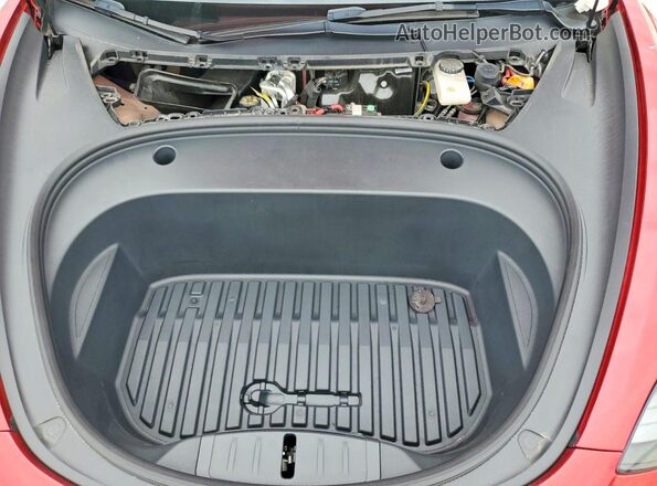 5YJ3E1EA3PF494713 2023 TESLA MODEL Red უკანა სალონის ხედი
